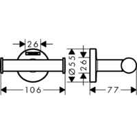 Крючок для ванны Hansgrohe Logis Universal 41725000 - Превью изображения №2 — Интернет-магазин Time-Shop