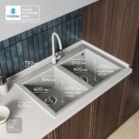 Кухонная мойка Polygran Brig 790 (светло-серый) - Превью изображения №11 — Интернет-магазин Time-Shop