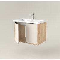  Дабер Тумба под умывальник 018 Тобага/Эридан 80 Т18.8Т.0.18Ч (бежевый/дуб бардолино/ручка черная) - Превью изображения №3 — Интернет-магазин Time-Shop