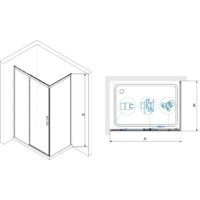 Душевой уголок RGW LE-41-1B (LE-12B + Z-060-2B) 341241138-014 130x80 (черный/прозрачное стекло) - Превью изображения №3 — Интернет-магазин Time-Shop