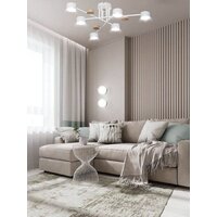 Люстра средней высоты Aitin Pro X1006/6 (белый/дерево) - Превью изображения №5 — Интернет-магазин Time-Shop