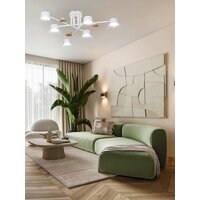 Люстра средней высоты Aitin Pro X1006/6 (белый/дерево) - Превью изображения №3 — Интернет-магазин Time-Shop