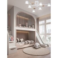 Люстра средней высоты Aitin Pro X1006/6 (белый/дерево) - Превью изображения №8 — Интернет-магазин Time-Shop