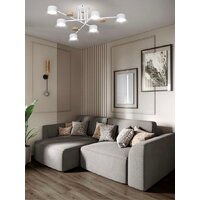 Люстра средней высоты Aitin Pro X1006/6 (белый/дерево) - Превью изображения №2 — Интернет-магазин Time-Shop