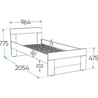 Кровать Mio Tesoro Нави 90x200 2.15.04.040.19 (кашемир) - Превью изображения №6 — Интернет-магазин Time-Shop
