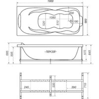 Ванна Triton Персей 190x90 (с каркасом) - Превью изображения №7 — Интернет-магазин Time-Shop