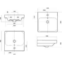 Умывальник Santek Адриана-45 1.WH50.1.630 - Превью изображения №6 — Интернет-магазин Time-Shop