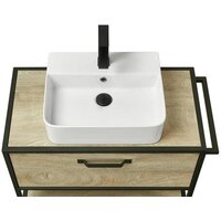  Акватон Тумба Фабрик 80 под умывальник Джой-3 (дуб эндгрейн) - Превью изображения №2 — Интернет-магазин Time-Shop