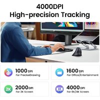 Вертикальная мышь Ugreen MU008 25444 (черный) - Превью изображения №3 — Интернет-магазин Time-Shop