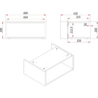  ЗОВ Тумба под умывальник Кито-2 70 2K70LA0MWMC-KP13W (аттик/белый матовый) - Превью изображения №10 — Интернет-магазин Time-Shop
