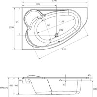 Ванна Cersanit Kaliope 170x110 L (с ножками и экраном) - Превью изображения №8 — Интернет-магазин Time-Shop