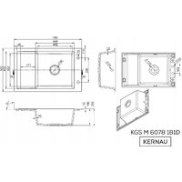 Кухонная мойка Kernau KGS M 6078 1B1D Graphite - Превью изображения №2 — Интернет-магазин Time-Shop