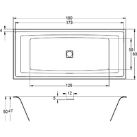 Ванна Riho Still Square 180x80 BR01005 (без ножек) - Превью изображения №2 — Интернет-магазин Time-Shop