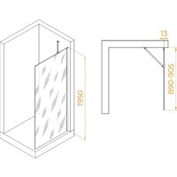 Душевая стенка RGW WA-110B 351011009-14 90 (черный/прозрачное стекло) - Превью изображения №2 — Интернет-магазин Time-Shop