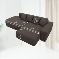 Угловой диван Лига диванов Лига-065 правый 129798 (рогожка амур 05 коричневый) - Превью изображения №8 — Интернет-магазин Time-Shop