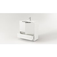  Дабер Тумба под умывальник 017 Тобага/Эридан 80 Т17.8Т.0.5Ч (белый древесный/ручка черная) - Превью изображения №2 — Интернет-магазин Time-Shop