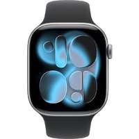 Умные часы Apple Watch Series 11 46 мм (алюминиевый корпус, космический серый/черный, спортивный силиконовый ремешок S/M) - Превью изображения №2 — Интернет-магазин Time-Shop