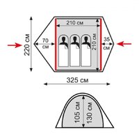Треккинговая палатка TRAMP Quick 3 V2 (зеленый) - Превью изображения №2 — Интернет-магазин Time-Shop