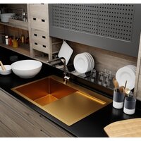 Кухонная мойка Mixline Pro 552918 (золото, с сифоном) - Превью изображения №4 — Интернет-магазин Time-Shop