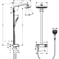Душевая система  Hansgrohe Raindance Select E 300 2jet 27283000 (хром) - Превью изображения №14 — Интернет-магазин Time-Shop