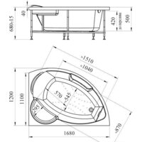 Ванна Vannesa Алари 168x120L 2-01-0-1-1-218 - Превью изображения №3 — Интернет-магазин Time-Shop