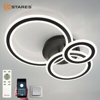 Припотолочная люстра Estares Triplex Round 108W 3R-APP-713x492x128-BLACK/WHITE-220-IP20 - Превью изображения №5 — Интернет-магазин Time-Shop