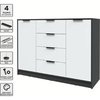 Тумба Интерлиния Концепт КТ-Т140 (белый платинум/антрацит) - Превью изображения №4 — Интернет-магазин Time-Shop