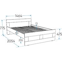 Кровать Mio Tesoro Нави 140x200 2.15.04.050.19 (кашемир) - Превью изображения №5 — Интернет-магазин Time-Shop