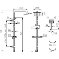 Душевая система  Ferro Squerto Lux NP24-BL (черный) - Превью изображения №2 — Интернет-магазин Time-Shop
