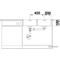 Кухонная мойка Blanco Andano 400/400-IF/A 525249 (с клапаном-автоматом, сатин) - Превью изображения №5 — Интернет-магазин Time-Shop