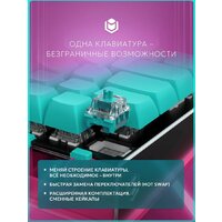 Клавиатура IO by Red Square Type 68 Pro g3ms Aquamarine (бирюзовый/розовый) - Превью изображения №9 — Интернет-магазин Time-Shop