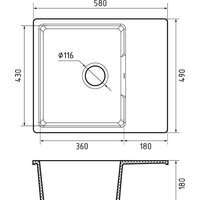 Кухонная мойка GranFest Urban GF-UR-658L (темно-серый) - Превью изображения №5 — Интернет-магазин Time-Shop
