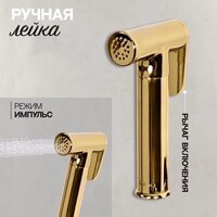 Гигиенический душ Hansberge H3099 (золото глянец) - Превью изображения №8 — Интернет-магазин Time-Shop