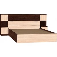 Кровать МДК КР314 160x200/1020x2352x2232 с закроватным модулем (венге/дуб млечный) - Превью изображения №2 — Интернет-магазин Time-Shop