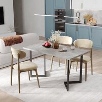 Кухонный стол Mio Tesoro Miata 120x66 (бетонный камень/черный) - Превью изображения №2 — Интернет-магазин Time-Shop