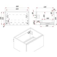  ЗОВ Тумба под умывальник Кито 70 K70LA0MWMC (аттик/белый матовый) - Превью изображения №4 — Интернет-магазин Time-Shop