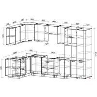 Готовая кухня Интерлиния Мила Лайт 1.68x3.2 левая без столешницы (бетон/бетон) - Превью изображения №2 — Интернет-магазин Time-Shop