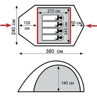 Треккинговая палатка TRAMP Lair 4 v2 - Превью изображения №2 — Интернет-магазин Time-Shop