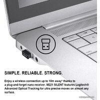 Мышь Logitech M221 (белый) - Превью изображения №2 — Интернет-магазин Time-Shop