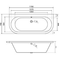 Ванна Lauter Imperia 170x75 21080075 (с каркасом и сифоном 21Y11030 хром) - Превью изображения №16 — Интернет-магазин Time-Shop