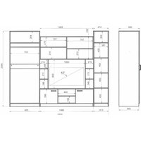 Стенка Евва Престиж-1 (венге/бодега) - Превью изображения №2 — Интернет-магазин Time-Shop