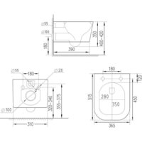 Унитаз подвесной Roxen Boro One Rimless 6 в 1 StounFix Dual Fresh 507542 (кнопка: черный матовый) - Превью изображения №20 — Интернет-магазин Time-Shop