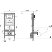 Унитаз подвесной Roxen Boro One Rimless 6 в 1 StounFix Dual Fresh 507542 (кнопка: черный матовый) - Превью изображения №21 — Интернет-магазин Time-Shop