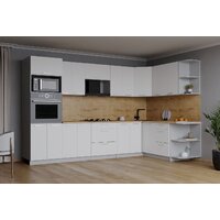Готовая кухня Интерлиния Мила Лайт 1.68x3.0 правая (белый платинум/белый платинум/дуб бунратти) - Превью изображения №5 — Интернет-магазин Time-Shop