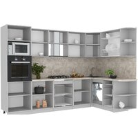 Готовая кухня Интерлиния Мила Лайт 1.68x3.0 правая (белый платинум/белый платинум/дуб бунратти) - Превью изображения №2 — Интернет-магазин Time-Shop