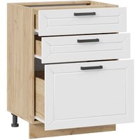 Шкаф напольный Трия Лорас 1Н6Я3 (дуб крафт золотой/холст белый) - Превью изображения №2 — Интернет-магазин Time-Shop