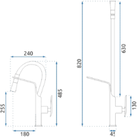 Смеситель Rea Castor REA-B6935 (черный матовый) - Превью изображения №3 — Интернет-магазин Time-Shop