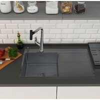 Кухонная мойка Roxen Vespa 560230-70LB PVD графит (с коландером и дозатором) - Превью изображения №3 — Интернет-магазин Time-Shop