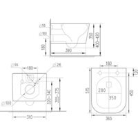 Унитаз подвесной Roxen Cube bidet в комплекте с инсталляцией StounFix Dual Fresh 6 в 1 968472 (кнопка: брашированное золото) - Превью изображения №11 — Интернет-магазин Time-Shop
