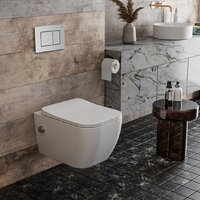 Унитаз подвесной Roxen Cube bidet в комплекте с инсталляцией StounFix Dual Fresh 6 в 1 968472 (кнопка: брашированное золото) - Превью изображения №2 — Интернет-магазин Time-Shop